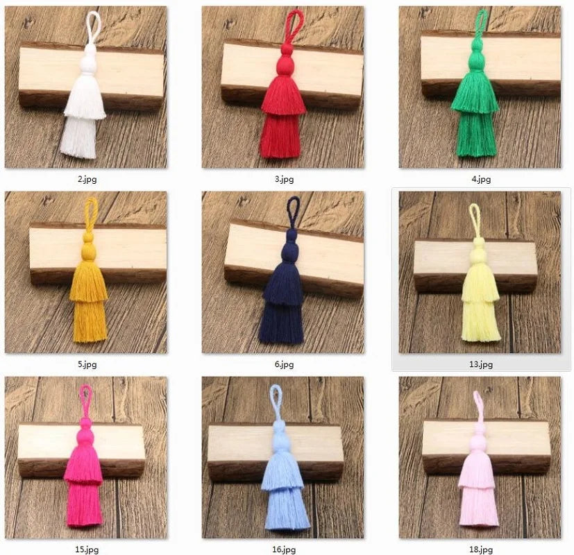 12cm Cotton Tassel Double Layer Fringe Hanging Tassel