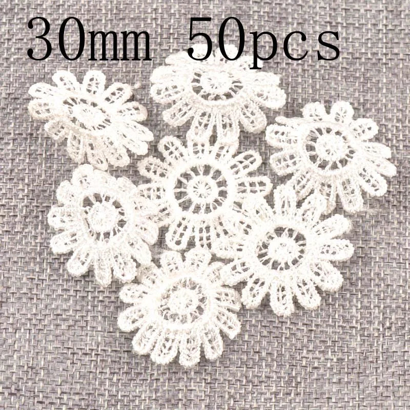 Flower White Lace Applique Mesh Trim